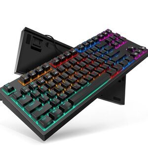 Wired Mechanical Gaming Keyboard LED 87 Keys Compact PC Computer Xbox PS5 NIB